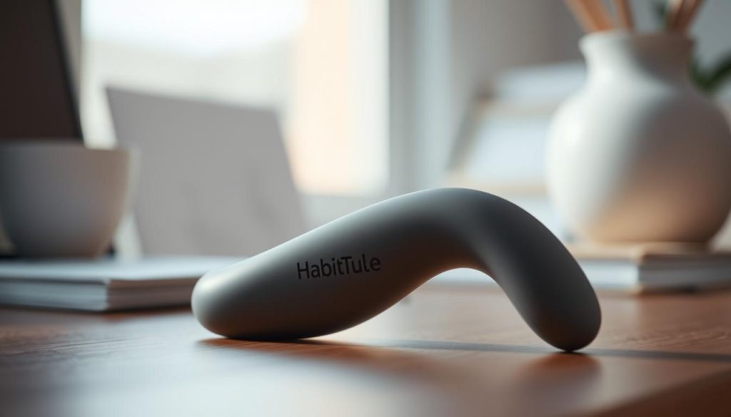 A modern, minimalist self-improvement tool with the "HabitTube" brand prominently displayed. The object is positioned in the center of the frame, illuminated by soft, natural lighting from the side. The background is a serene, clean workspace with blurred elements, creating a sense of focus on the central item. The tool has a sleek, ergonomic design with smooth, tactile surfaces and muted colors that convey a sense of sophistication and efficacy. The overall mood is one of simplicity, functionality, and a commitment to personal growth and development. A modern, minimalist self-improvement tool with the "HabitTube" brand prominently displayed. The object is positioned in the center of the frame, illuminated by soft, natural lighting from the side. The background is a serene, clean workspace with blurred elements, creating a sense of focus on the central item. The tool has a sleek, ergonomic design with smooth, tactile surfaces and muted colors that convey a sense of sophistication and efficacy. The overall mood is one of simplicity, functionality, and a commitment to personal growth and development.