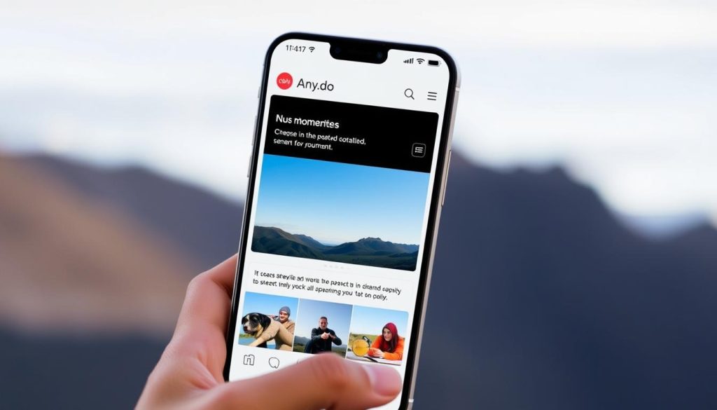 Generate an image of the Any.do app interface showing the Moment feature. Generate an image of the Any.do app interface showing the Moment feature.
