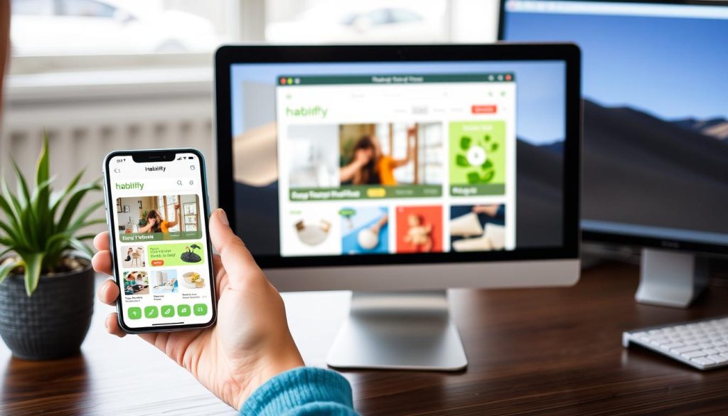 Generate an image of the Habitify app interface on multiple devices. Generate an image of the Habitify app interface on multiple devices.