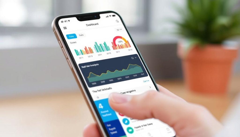 Generate an image of the Way of Life app's dashboard on a mobile device, showcasing its data analysis features. Generate an image of the Way of Life app's dashboard on a mobile device, showcasing its data analysis features.