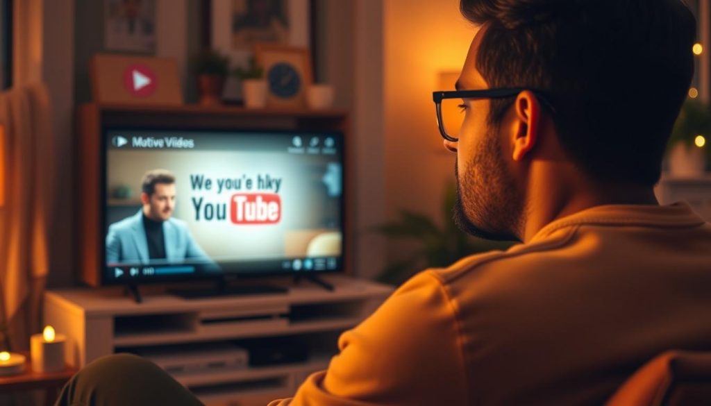 Image of a person watching motivational videos on YouTube Image of a person watching motivational videos on YouTube